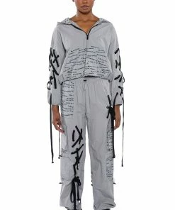 BLACK VILLAGE FOUNDATION LOGO LACE UP DETAIL JOGGER 11 BLACK VILLAGE FOUNDATION LOGO LACE UP DETAIL JOGGER -FINESSE-shop black village foundation logo lace up detail jogger grey 3 3