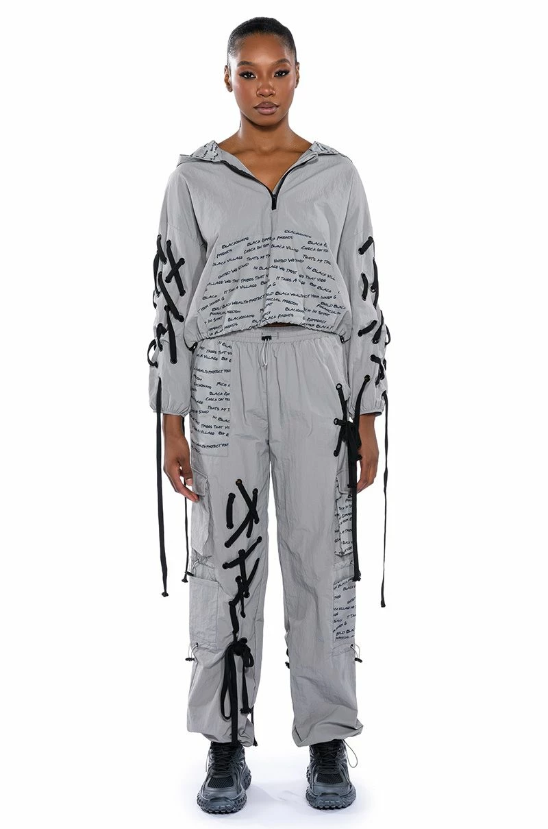 BLACK VILLAGE FOUNDATION LOGO LACE UP DETAIL JOGGER 3 BLACK VILLAGE FOUNDATION LOGO LACE UP DETAIL JOGGER - Image 3