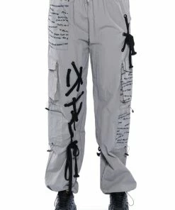 BLACK VILLAGE FOUNDATION LOGO LACE UP DETAIL JOGGER 13 BLACK VILLAGE FOUNDATION LOGO LACE UP DETAIL JOGGER -FINESSE-shop black village foundation logo lace up detail jogger grey 5 5