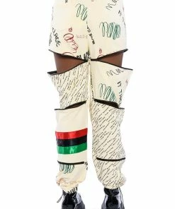 BLACK VILLAGE FOUNDATION ZIPPER DETAIL SWEATPANT -FINESSE-shop black village foundation zipper detail sweatpant beige multi 10 10