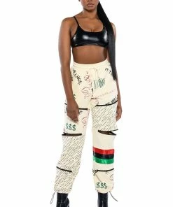 BLACK VILLAGE FOUNDATION ZIPPER DETAIL SWEATPANT -FINESSE-shop black village foundation zipper detail sweatpant beige multi 3 3