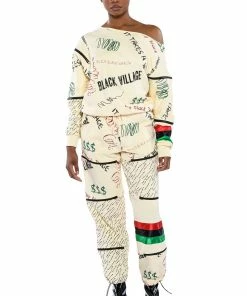 BLACK VILLAGE FOUNDATION ZIPPER DETAIL SWEATPANT -FINESSE-shop black village foundation zipper detail sweatpant beige multi 4 4
