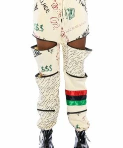 BLACK VILLAGE FOUNDATION ZIPPER DETAIL SWEATPANT -FINESSE-shop black village foundation zipper detail sweatpant beige multi 7 7