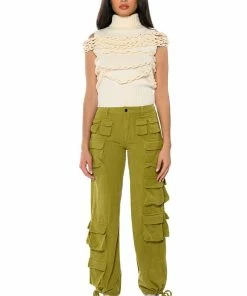 BLAKELY WIDE LEG CARGO PANT -FINESSE-shop blakely wide leg cargo pant green 3 3