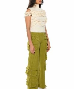 BLAKELY WIDE LEG CARGO PANT -FINESSE-shop blakely wide leg cargo pant green 4 4