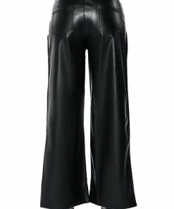 BLESSED MESS SIDE SNAP FAUX LEATHER PANTS -FINESSE-shop blessed mess side snap faux leather pants black 7 7