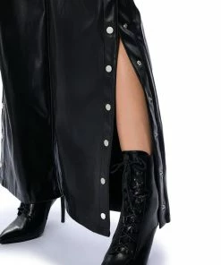 BLESSED MESS SIDE SNAP FAUX LEATHER PANTS -FINESSE-shop blessed mess side snap faux leather pants black 8 8