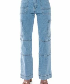 BLUE JEAN BABY WIDE LEG UTILITY JEANS -FINESSE-shop blue jean baby wide leg utility jeans medium blue denim 7 7