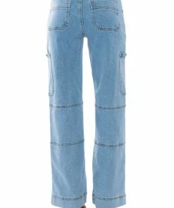 BLUE JEAN BABY WIDE LEG UTILITY JEANS -FINESSE-shop blue jean baby wide leg utility jeans medium blue denim 9 9