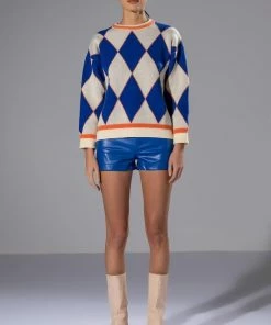 BLUE MOOD FAUX LEATHER SHORT 19 BLUE MOOD FAUX LEATHER SHORT -FINESSE-shop blue mood faux leather short royal blue 10 10