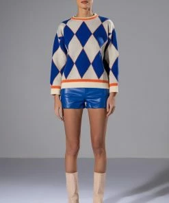 BLUE MOOD FAUX LEATHER SHORT 13 BLUE MOOD FAUX LEATHER SHORT -FINESSE-shop blue mood faux leather short royal blue 4 4