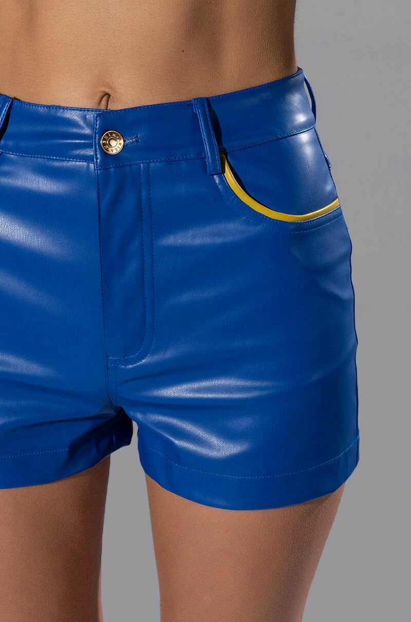 BLUE MOOD FAUX LEATHER SHORT 9 BLUE MOOD FAUX LEATHER SHORT - Image 9