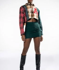 BODY ODY ODY BANDAGE KNIT MINI SKIRT -FINESSE-shop body ody ody bandage knit mini skirt emerald 3 3