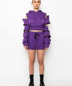 BOIS LIE SWEATSHORT 13 BOIS LIE SWEATSHORT -FINESSE-shop bois lie sweatshort purple 7 7