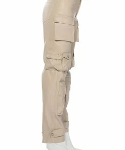 BONNE SOIREE CARGO FAUX LEATHER PANTS -FINESSE-shop bonne soiree cargo faux leather pants ivory 6 6
