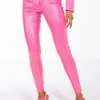 BORN TO SHINE METALLIC SKINNY PANTS IN PINK