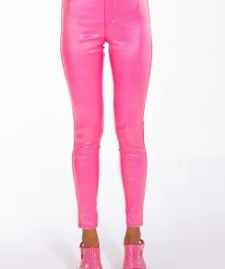 BORN TO SHINE METALLIC SKINNY PANTS IN PINK -FINESSE-shop born to shine metallic skinny pants pink 4 4