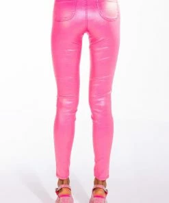 BORN TO SHINE METALLIC SKINNY PANTS IN PINK -FINESSE-shop born to shine metallic skinny pants pink 6 6
