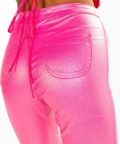 BORN TO SHINE METALLIC SKINNY PANTS IN PINK -FINESSE-shop born to shine metallic skinny pants pink 7 7
