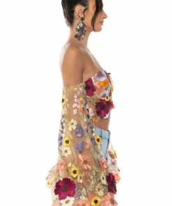 BOTANICAL BEAUTY CROPPED SHEER SLEEVE TOP -FINESSE-shop botanical beauty cropped sheer sleeve top nude 5 5