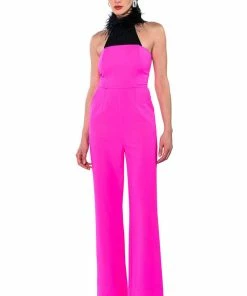 BREA STRAPLESS WIDE LEG JUMPSUIT -FINESSE-shop brea strapless wide leg jumpsuit hot pink 6 6