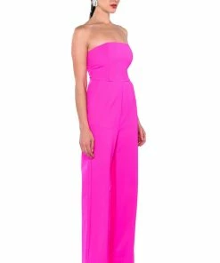 BREA STRAPLESS WIDE LEG JUMPSUIT -FINESSE-shop brea strapless wide leg jumpsuit hot pink 8 8