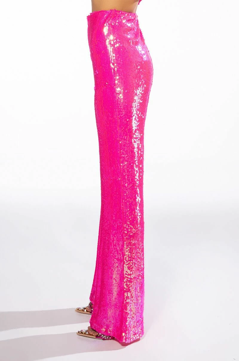 BRIGHT BRIGHT PINK SEQUIN TROUSER 2 BRIGHT BRIGHT PINK SEQUIN TROUSER - Image 2
