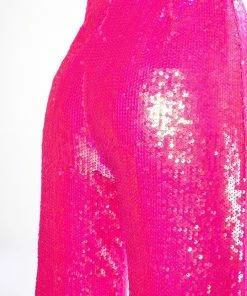BRIGHT BRIGHT PINK SEQUIN TROUSER 12 BRIGHT BRIGHT PINK SEQUIN TROUSER -FINESSE-shop bright bright pink sequin trouser fuchsia 6 6