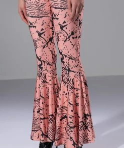 BRING THE FUNK PRINTED FLARED JUMPSUIT -FINESSE-shop bring the funk printed flared jumpsuit pink multi 6 6