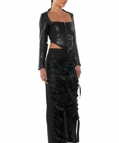 BUCKLE UP MAXI SKIRT -FINESSE-shop buckle up maxi skirt black 4 4