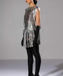 CAPTAIN OF THE TEAM RHINESTONE MINI SKIRT -FINESSE-shop captain of the team rhinestone mini skirt silver 4 4