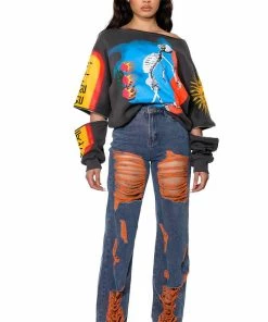 CAREFREE DISTRESSED COLOR RELAXED FIT JEANS -FINESSE-shop carefree distressed color relaxed fit jeans medium blue denim 3 3