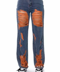 CAREFREE DISTRESSED COLOR RELAXED FIT JEANS -FINESSE-shop carefree distressed color relaxed fit jeans medium blue denim 5 5