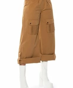 CARGO CHIC WIDE LEG PANTS -FINESSE-shop cargo chic wide leg pants beige 4 4