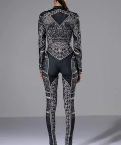 CATCH A GLIMPSE ZIP UP CATSUIT -FINESSE-shop catch a glimpse zip up catsuit black 4 4