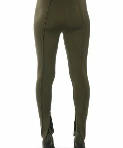 CELINE HIGH RISE SLIT PANT -FINESSE-shop celine high rise slit pant olive 7 7