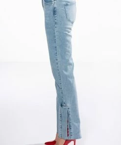 C'EST LA VIE HIGH RISE STRAIGHT JEANS -FINESSE-shop cest la vie high rise straight jeans light blue denim 6 6 c1 c1 c1 c1