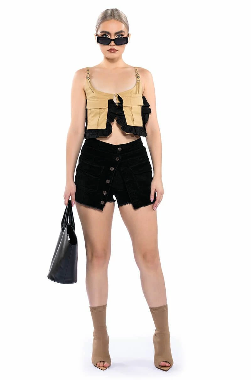 CHARLIE BUTTON FRONT MINI SKORT 3 CHARLIE BUTTON FRONT MINI SKORT - Image 3