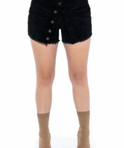 CHARLIE BUTTON FRONT MINI SKORT 10 CHARLIE BUTTON FRONT MINI SKORT -FINESSE-shop charlie button front mini skort black 4 4