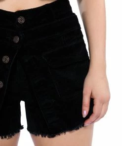 CHARLIE BUTTON FRONT MINI SKORT 13 CHARLIE BUTTON FRONT MINI SKORT -FINESSE-shop charlie button front mini skort black 7 7