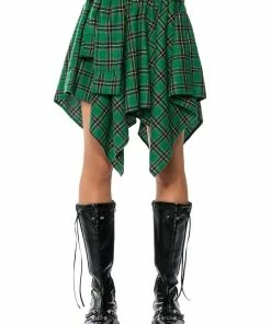 CHARLY MINI PLAID SKIRT -FINESSE-shop charly mini plaid skirt green 4 4
