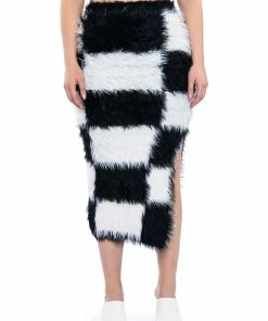 CHECKMATE SIR FUZZY MIDI SKIRT
