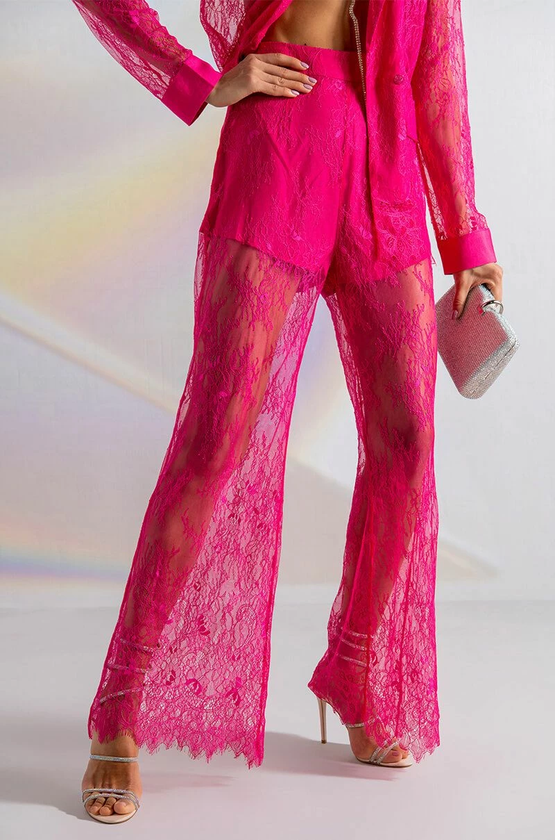 CHIC LIFE ALL OVER LACE HIGH WAIST WIDE LEG TROUSER 1 CHIC LIFE ALL OVER LACE HIGH WAIST WIDE LEG TROUSER