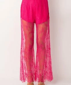 CHIC LIFE ALL OVER LACE HIGH WAIST WIDE LEG TROUSER 9 CHIC LIFE ALL OVER LACE HIGH WAIST WIDE LEG TROUSER -FINESSE-shop chic life all over lace high waist wide leg trouser pink 5 5