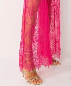 CHIC LIFE ALL OVER LACE HIGH WAIST WIDE LEG TROUSER 12 CHIC LIFE ALL OVER LACE HIGH WAIST WIDE LEG TROUSER -FINESSE-shop chic life all over lace high waist wide leg trouser pink 8 8