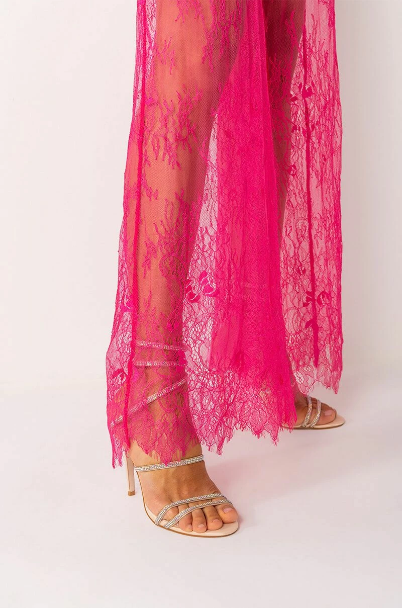 CHIC LIFE ALL OVER LACE HIGH WAIST WIDE LEG TROUSER 6 CHIC LIFE ALL OVER LACE HIGH WAIST WIDE LEG TROUSER - Image 6