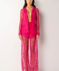 CHIC LIFE ALL OVER LACE HIGH WAIST WIDE LEG TROUSER 13 CHIC LIFE ALL OVER LACE HIGH WAIST WIDE LEG TROUSER -FINESSE-shop chic life all over lace high waist wide leg trouser pink 9 9