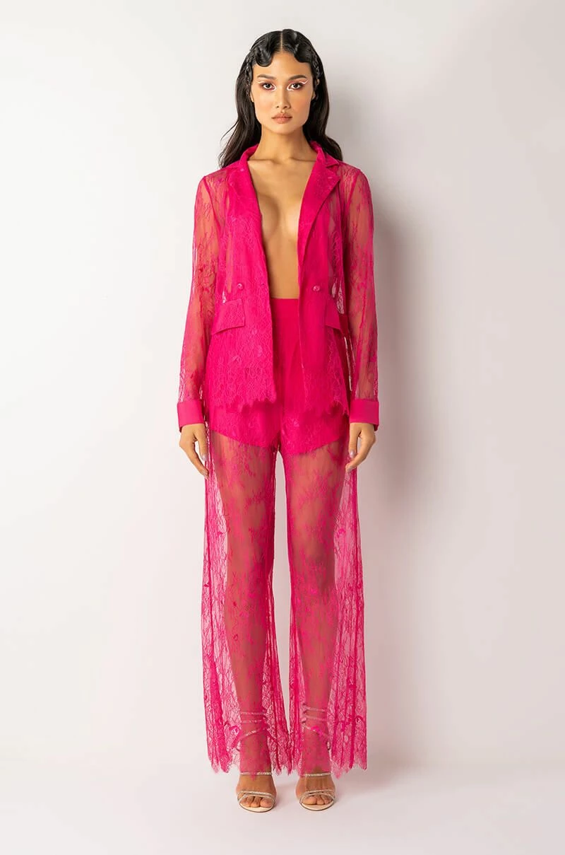 CHIC LIFE ALL OVER LACE HIGH WAIST WIDE LEG TROUSER 7 CHIC LIFE ALL OVER LACE HIGH WAIST WIDE LEG TROUSER - Image 7