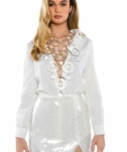COLD AS ICE SEQUIN MINI SKIRT 15 COLD AS ICE SEQUIN MINI SKIRT -FINESSE-shop cold as ice sequin mini skirt ivory 5 5