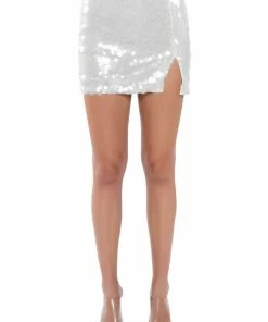COLD AS ICE SEQUIN MINI SKIRT 18 COLD AS ICE SEQUIN MINI SKIRT -FINESSE-shop cold as ice sequin mini skirt ivory 8 8
